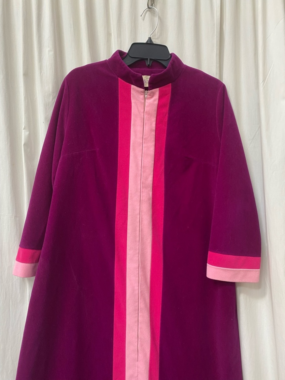 Vintage Vanity Fair Bathrobe Robe Housecoat Gown Vibrant Plum Purple Pink 16 XL - Picture 3 of 9